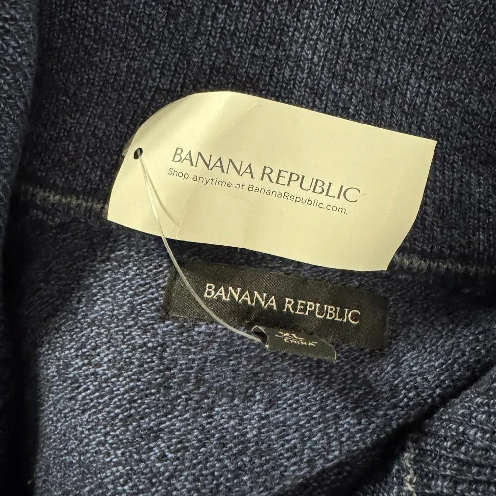 Banana Republic‎ Sweater Jacket Cardigan XL Tall Blue Cotton Blend NWT CJ-2235